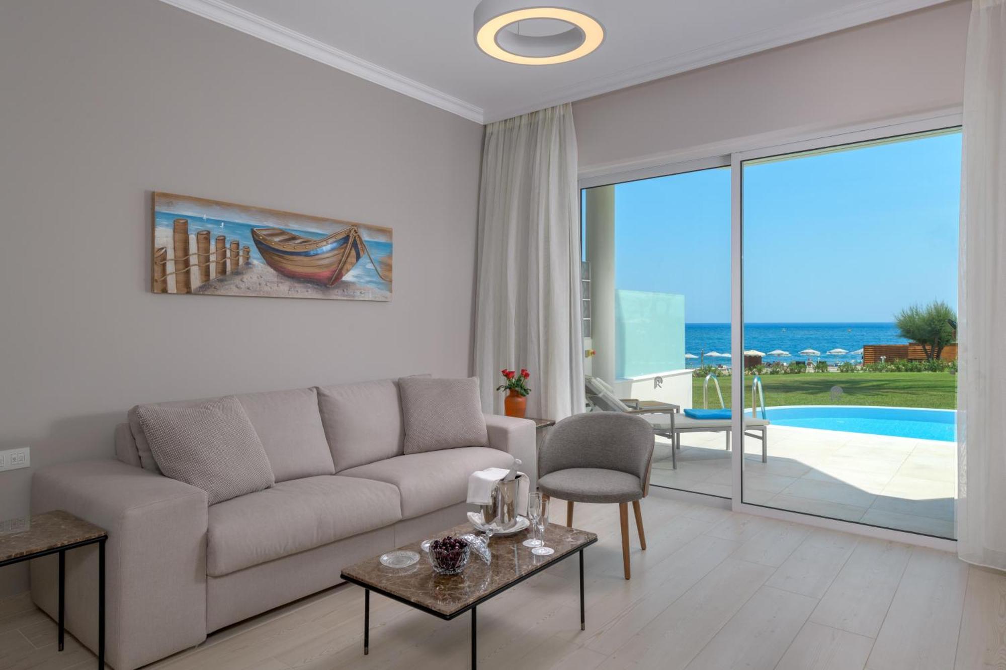 Rodos Palladium Leisure & Wellness Mourátagas Exterior photo A living room with a view of the sea