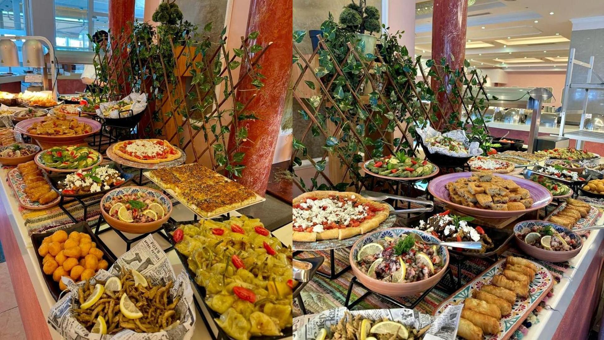 Rodos Palladium Leisure & Wellness Mourátagas Exterior photo A buffet at a hotel
